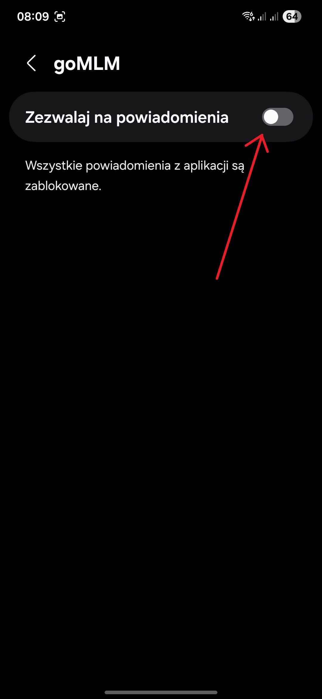 Włączenie opcji Zezwól na powiadomienia